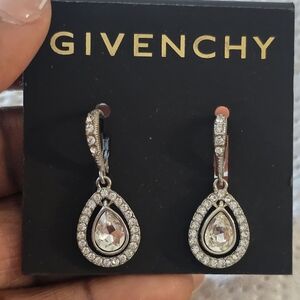 Givenchy Crystal Teardrop Earrings Womrn New Bridal Holiday